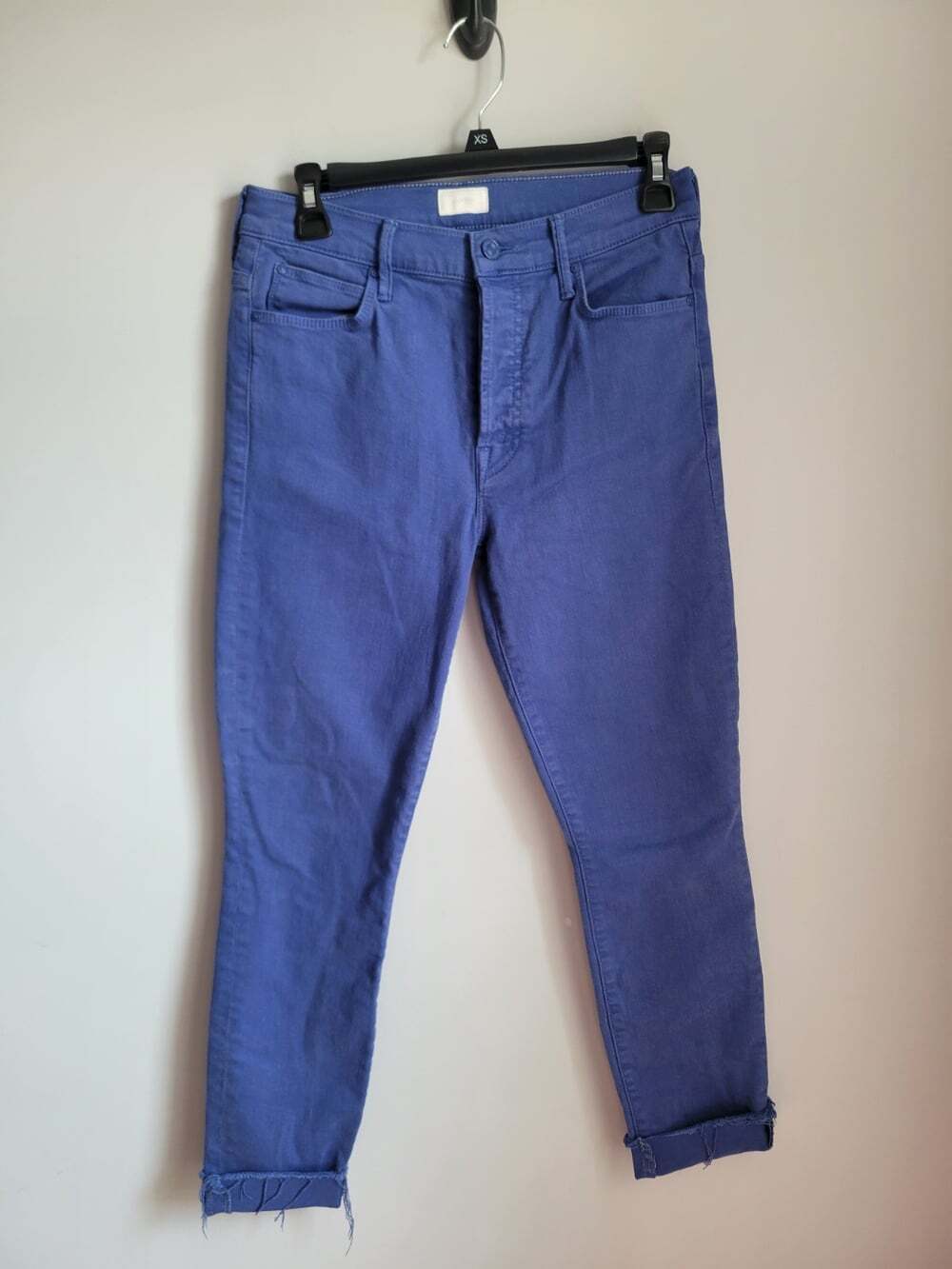 Mother The Stunner Ankle Fray Skinny Jeans Play Date Size 26  Mazerine Blue